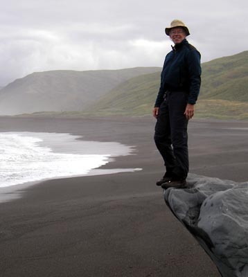 Paul Doherty on a rock.