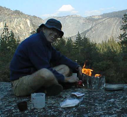 Paul tends the stove