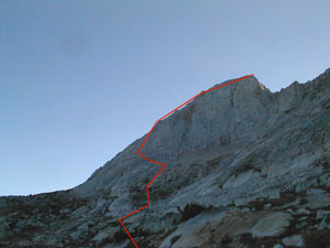 The route up the west ridge