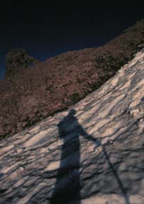 Pau Doherty snow climber shadow © 1999
