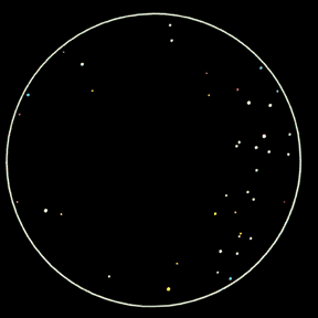 stars v = 0.7 c rear