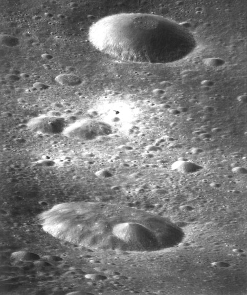 lunar craters enlarged, NASA photo